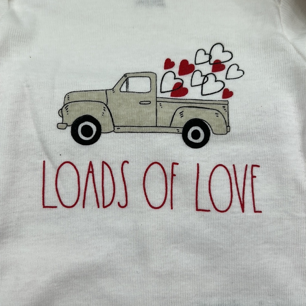 Rae Dunn baby with hearts outfit perfect for your little valentine. - Picture 2 of 5